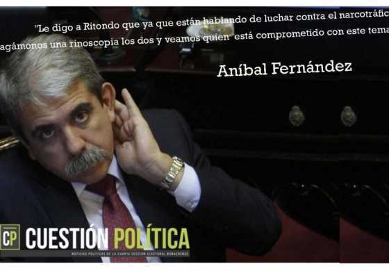 "Le digo a Ritondo que nos hagamos una rinoscopía los dos y vemos quién es el que está comprometido con el tema droga"