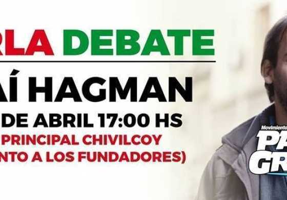  Hagman desembarca en el territorio de Britos para dar una charla pública en la plaza principal