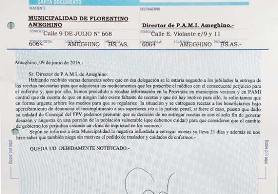  Tellechea apura a PAMI con una carta documento y siembra la duda del complot político