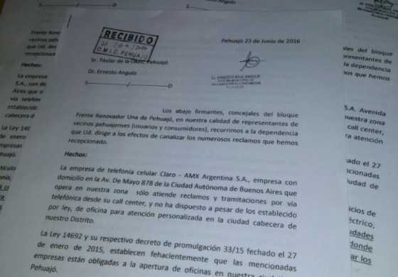  Concejales del Frente Renovador Pehuajó hicieron una presentación en la Oficina Municipal de Información al Consumidor