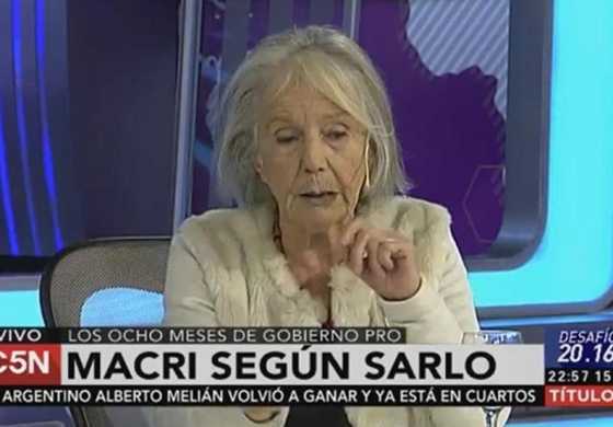 Sarlo pasó por C5N y evaluó la gestión de Macri