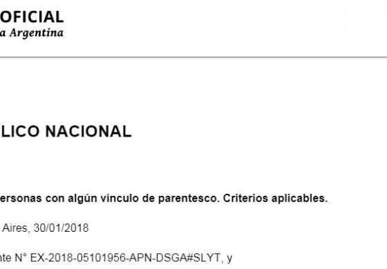 Se oficializó el decreto que prohíbe designar familiares de funcionarios en el Estado