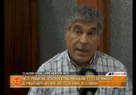  Figal adelantó que la primera sesión extraordinaria se llevará a cabo el 23 de marzo