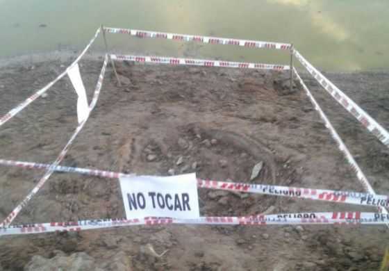  Conocchiari brindó una conferencia de prensa luego de que encontraran restos de un dinosaurio en su distrito