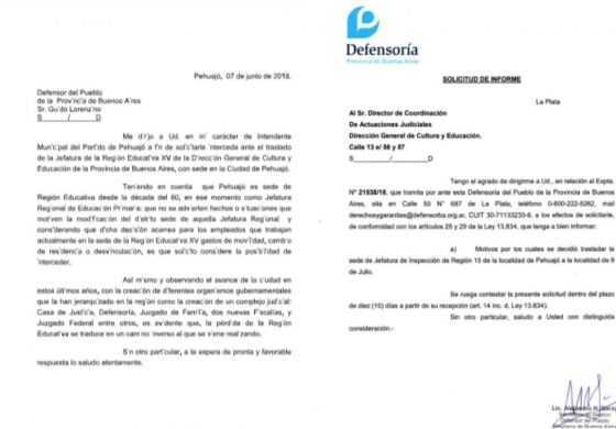  La Defensoría pidió explicaciones por el traslado de la Jefatura Regional de Educación