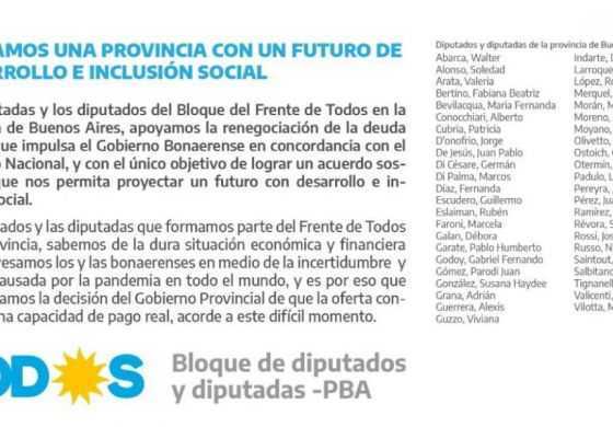 Solo oficialistas: Diputados del Frente de Todos sumaron apoyo al Ejecutivo ante la negociación de la deuda 