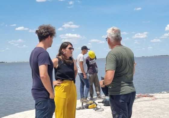  Bozzano recorrió la obra de reconstrucción del espigón 
